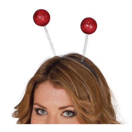 Diadema bola escarcha rojo-Tus Disfraces baratos
