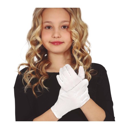 Guantes infantil blanco 18 cm elasticos