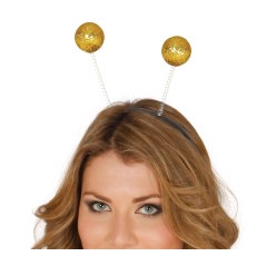 Diadema bola escarcha oro-Tus Disfraces baratos