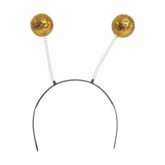 Diadema bola escarcha oro-Tus Disfraces baratos