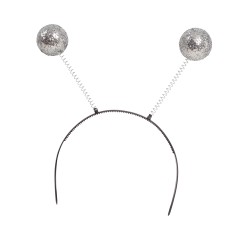 Diadema bola escarcha plata-Tus Disfraces baratos
