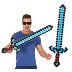 Espada pixel simil minecraft 90 cm-Tus disfraces baratos