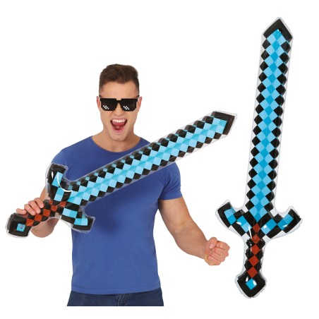 Espada pixel simil minecraft 90 cm-Tus disfraces baratos