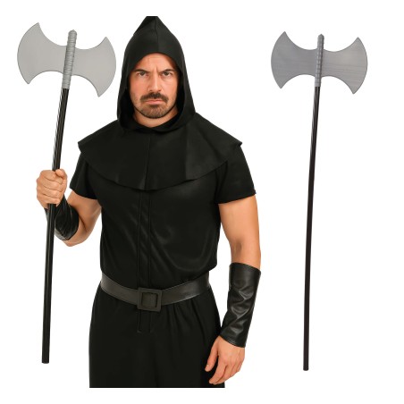 Hacha doble filo verdugo medieval 100 cm-Tus disfraces baratos