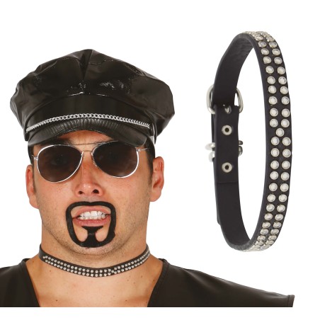 Collar punki brillante sado gotico-Tus disfraces baratos