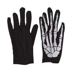 Guantes esqueleto cortos 25 cm-Tus disfraces baratos