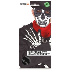 Guantes esqueleto cortos 25 cm-Tus disfraces baratos