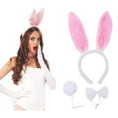 Conjunto conejita diadema pajarita cola-Tus disfraces baratos