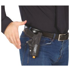Pistola negra con funda 20 cm