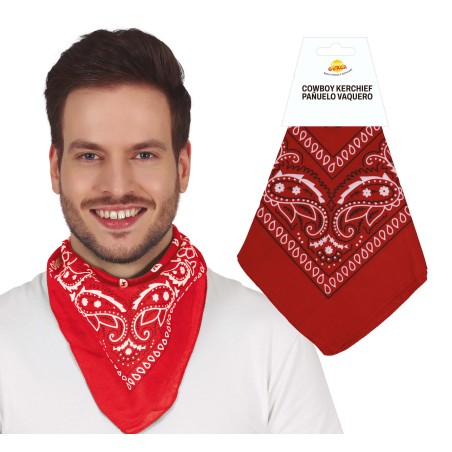 Pañuelo vaquero rojo oeste-Tus disfraces baratos
