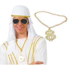 Collar dólar dorado-Tus disfraces baratos