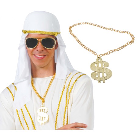 Collar dólar dorado-Tus disfraces baratos