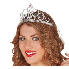 Diadema plata tiara princesa-Tus Disfraces baratos