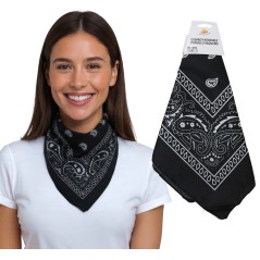 Pañuelo vaquero negro oeste o motero-Tus disfraces baratos