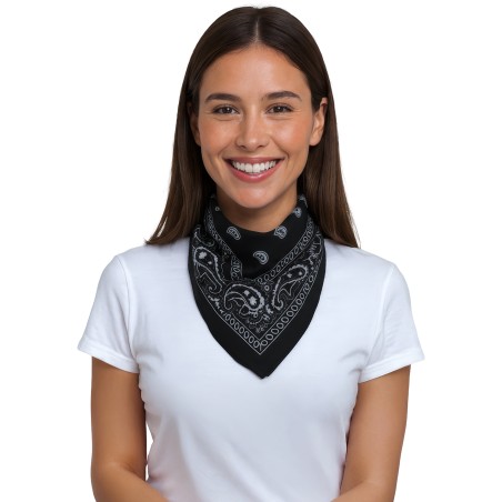 Pañuelo vaquero negro oeste o motero