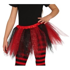 Tutu infantil rojo y negro 30 cm infantil