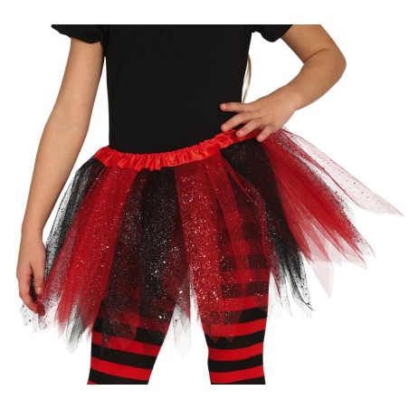 Tutu infantil rojo y negro 30 cm infantil