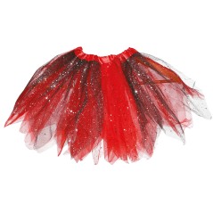 Tutu infantil rojo y negro 30 cm infantil-Tus disfraces baratos