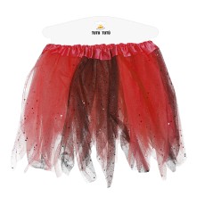 Tutu infantil rojo y negro 30 cm infantil-Tus disfraces baratos