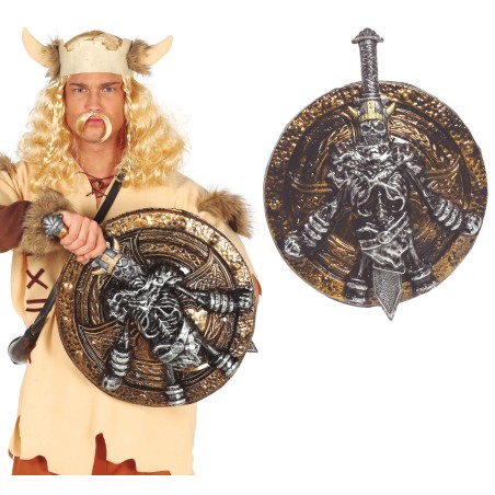 Escudo vikingo o medieval con espada-Tus disfraces baratos