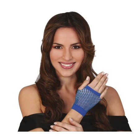 Guantes malla azul rejilla cortos 11 cm