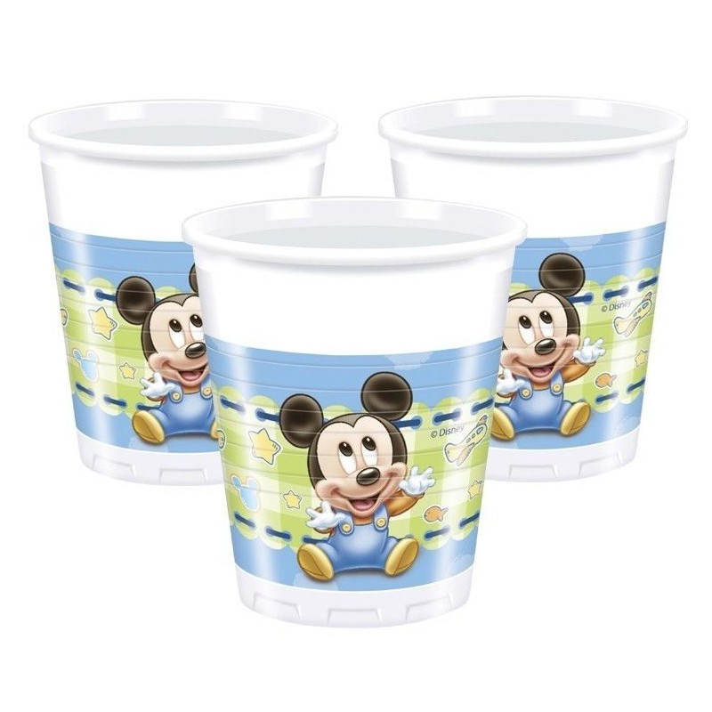 Vasos Mickey mouse bebe 8 unid. 200 ml