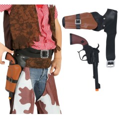 Pistola vaquero con cartuchera para niño-Tus disfraces baratos