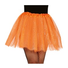 Tutu naranja con brillantina glitter 40 cm-Tus Disfraces