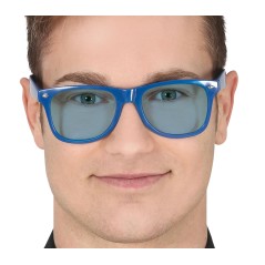 Gafas pasta azules con cristales azules-Tus disfraces Baratos