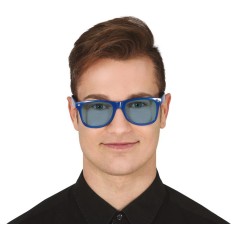 Gafas pasta azules con cristales azules