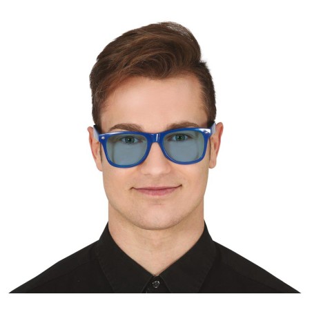 Gafas pasta azules con cristales azules