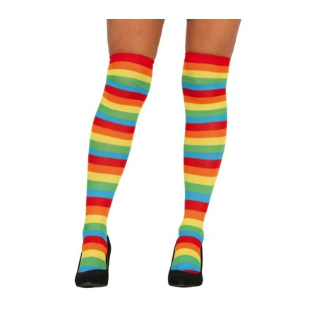 Medias rayas multicolor payaso mujer