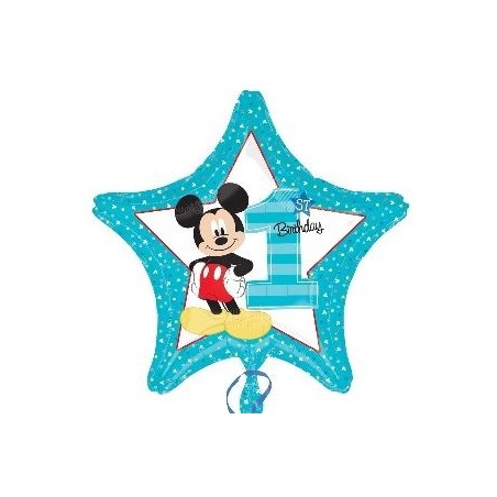Globo Mickey 1º cumpleaños estrella azul
