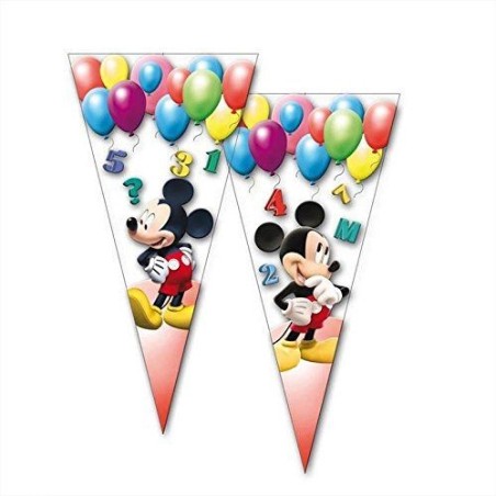 Bolsas cumpleaños conos golosinas Mickey mouse 6 uds