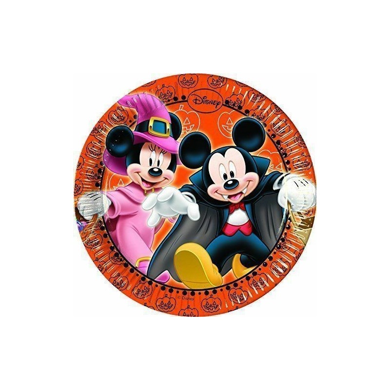 Platos Mickey Mouse Halloween 8 uds 20 cm