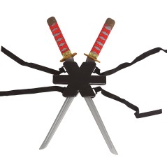 Porta espadas para la espalda ninja samurai con 2 espadas-Tus disfraces baratos