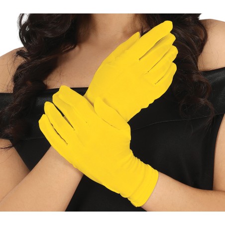 Guantes amarillos cortos 20 cm-Tus disfraces baratos