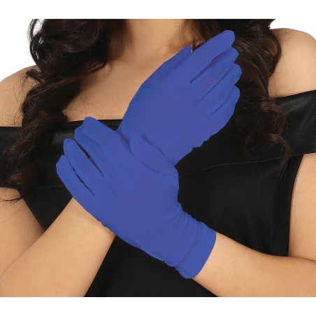 Guantes azul marino cortos 20 cm-Tus disfraces baratos