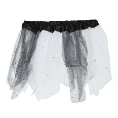 Tutu infantil brillante blanco y negro 30 cm infantil-Tus disfraces baratos