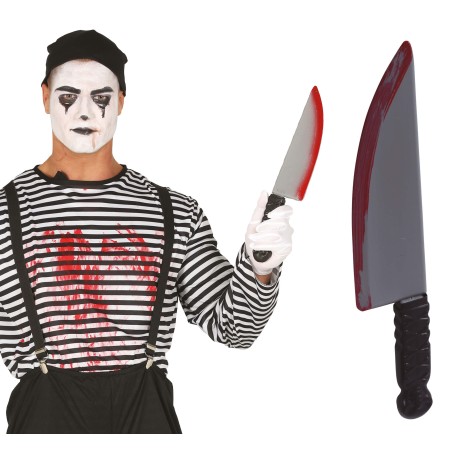 Cuchillo con sangre 37 cms halloween-Tus disfraces baratos
