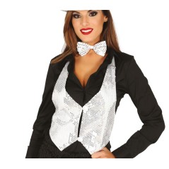 Chaleco lentejuelas plata para mujer
