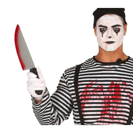 Cuchillo con sangre 37 cms halloween