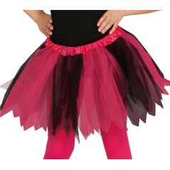 Tutu infantil brillante rosa y negro 30 cm infantil-Tus disfraces baratos