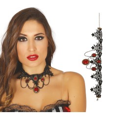Collar princesa vampira con rubies-Tus Disfraces