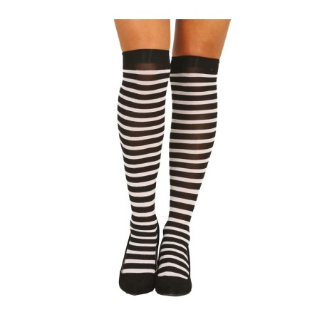Medias a rayas negras y blancas para mujer
