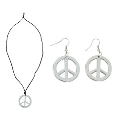 Conjunto hippie pendientes y collar-Tus disfraces baratos