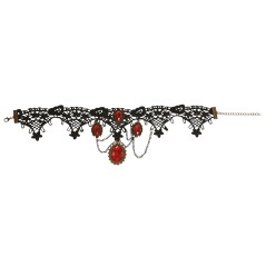 Collar princesa vampira con rubies-Tus Disfraces