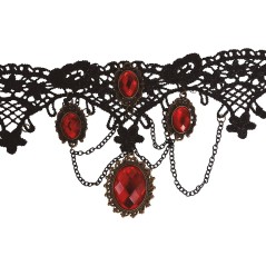 Collar princesa vampira con rubies-Tus Disfraces