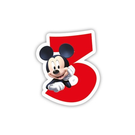 Vela de cumpleaños Mickey numero 3
