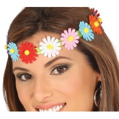 Diadema hippie margaritas de colores cinta pelo-Tus Disfraces baratos